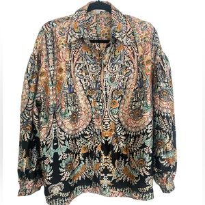 Molly Bracken Sigrid Floral Blouse in Black- Size Small